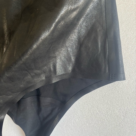 Knix Paypaya Black Box Thong Bodysuit Leather Shiny Size XL New - Picture 11 of 15